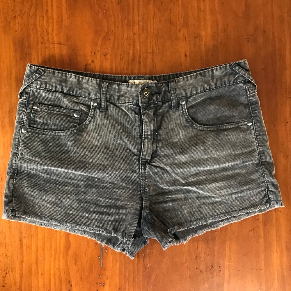 Free People Black/Brown Corduroy Shorts Size 29